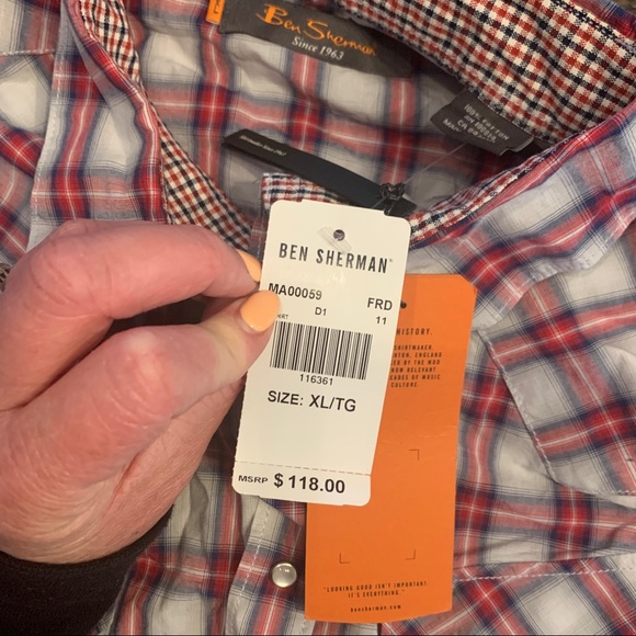 NWT Ben Sherman Button Down- Size XL - Picture 4 of 7
